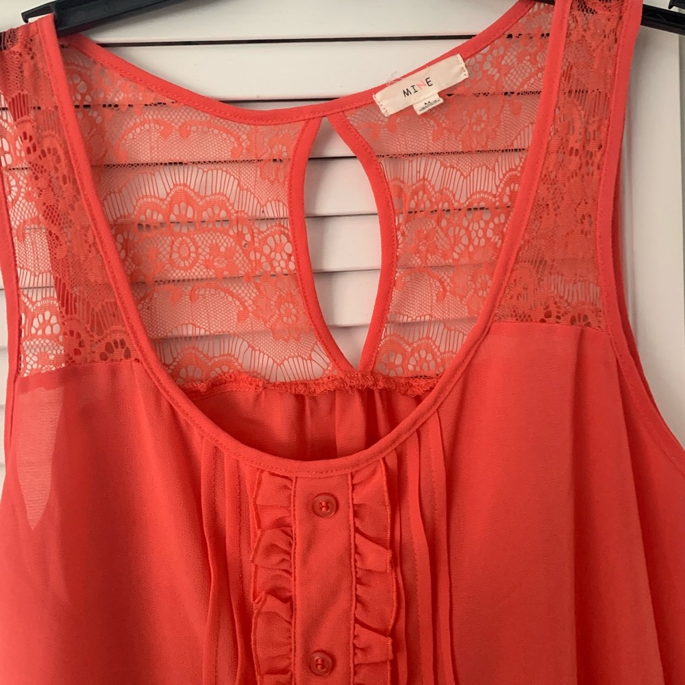 Orange Ruffle and Lace Top - Picture 4 of 4